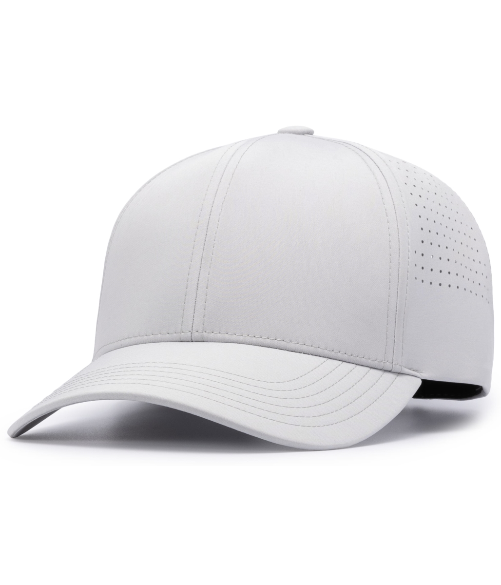 P413.099.OS Lightweight Perforated Snapback Cap, Silver - One Size