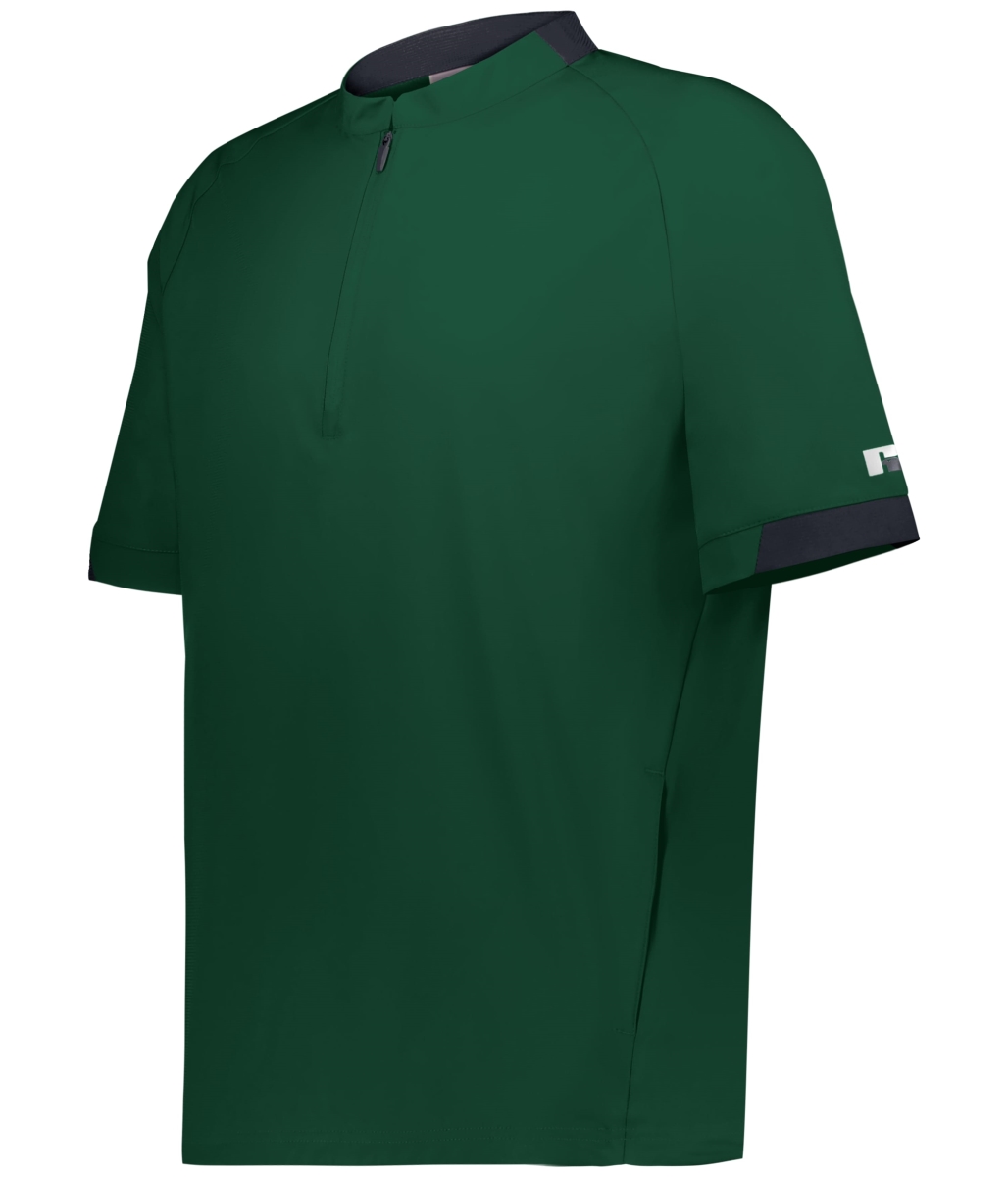 R21DSM.AAB.L Legend Short Sleeve Pullover, Dark Green & Stealth - Large