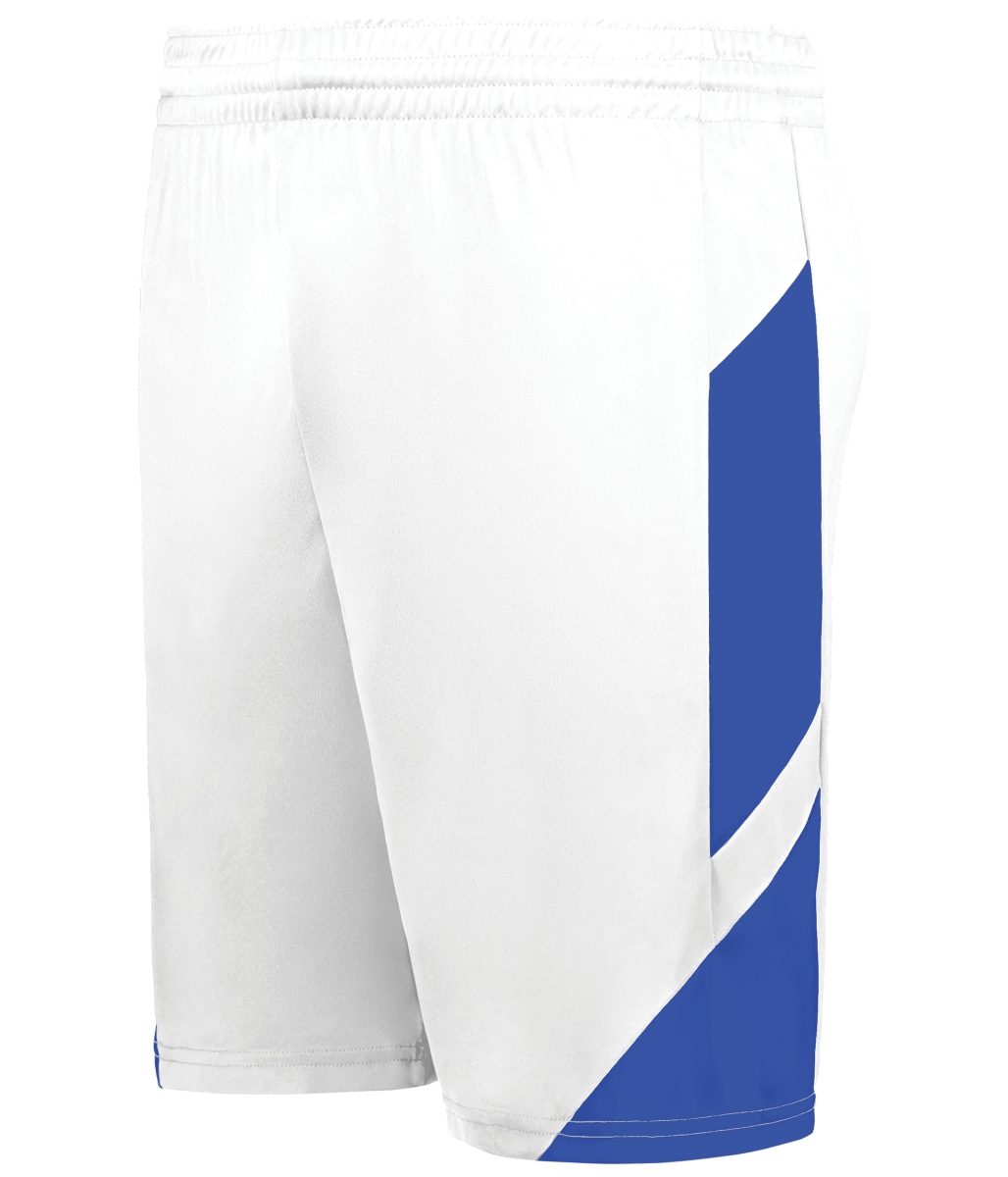 1736.220.L Step-Back Modern Fit Basketball Shorts, White & Royal - Large