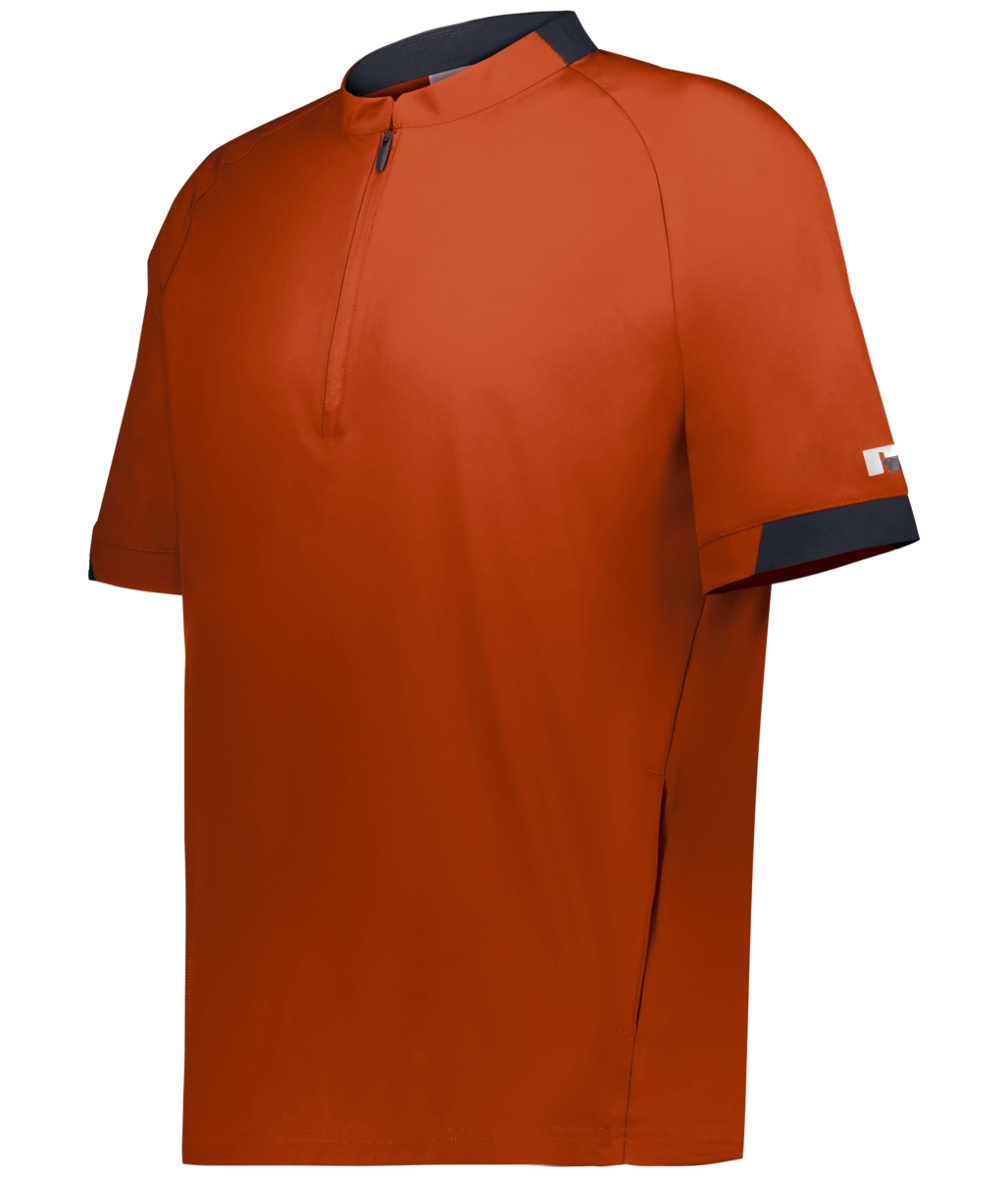 R21DSM.B7A.S Legend Short Sleeve Pullover, Burnt Orange & Stealth - Small