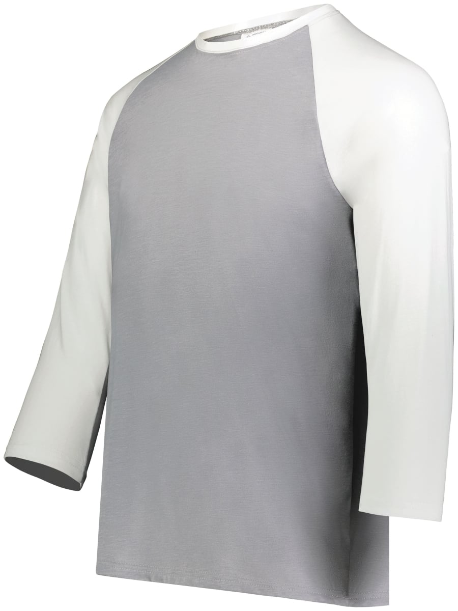6879.74S.M Gameday Vintage 3 by 4 T-Shirt, Grey Heather & White - Medium