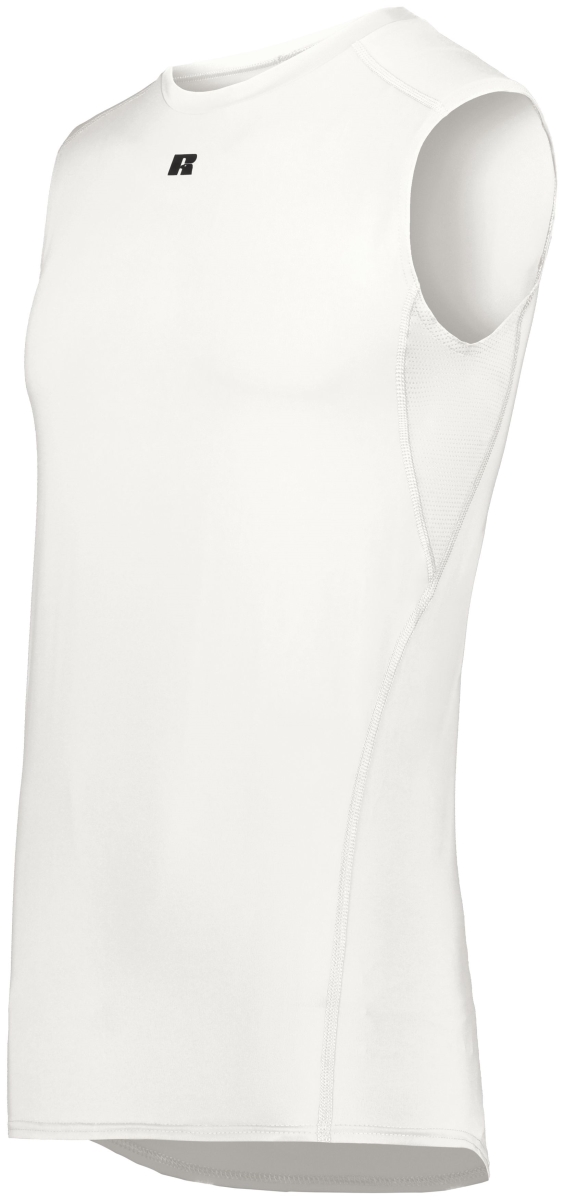 R22CPM.WHI.S Sleeveless Compression Tank, White - Small