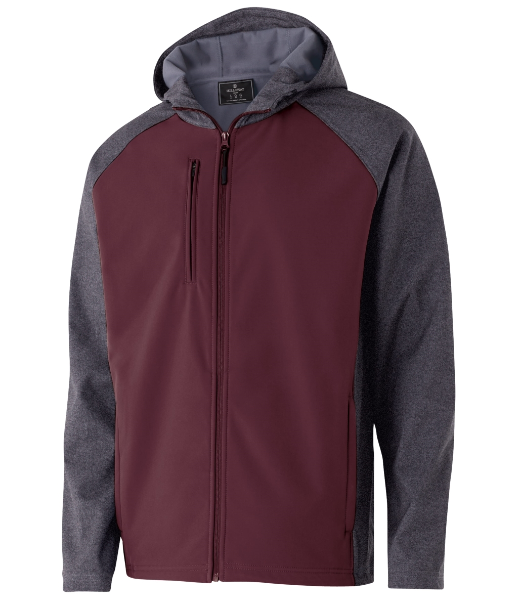 229157.H06.3XL Raider Softshell Jacket, Carbon Print & Maroon - 3XL