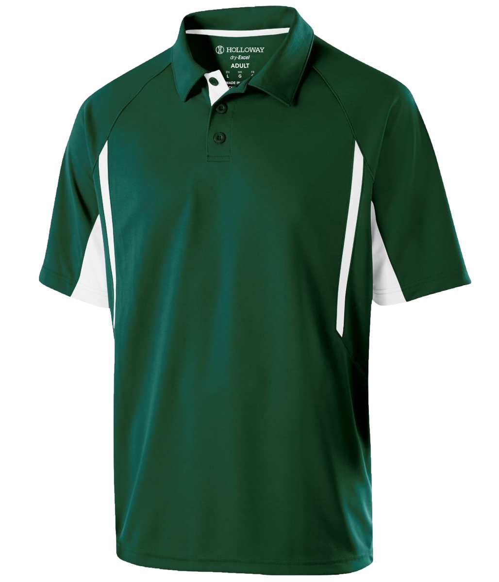 222530.436.S Avenger Polo T-Shirt, Forest & White - Small