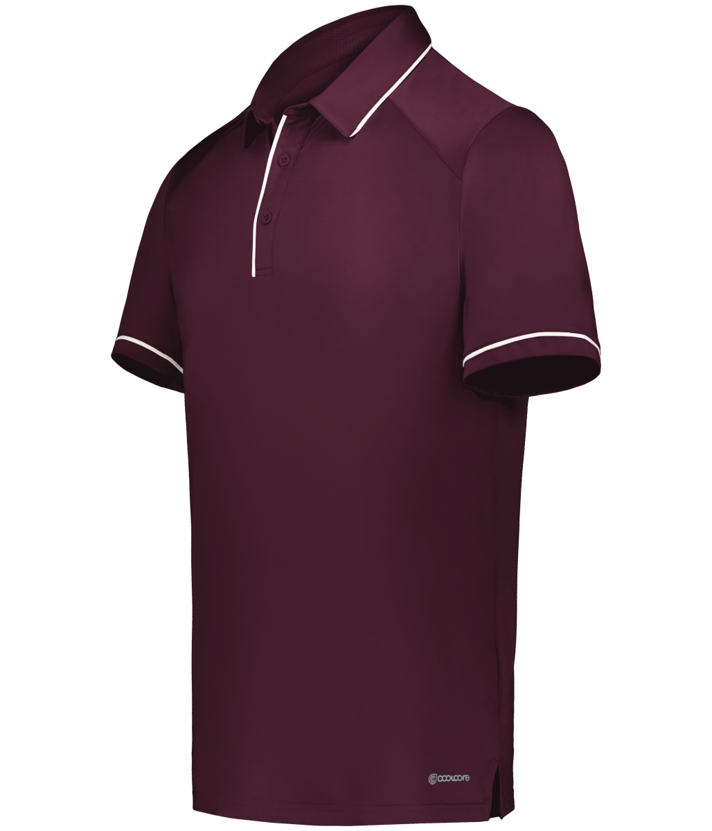 222518.380.L Performance Polo T-Shirt, Maroon & White - Large