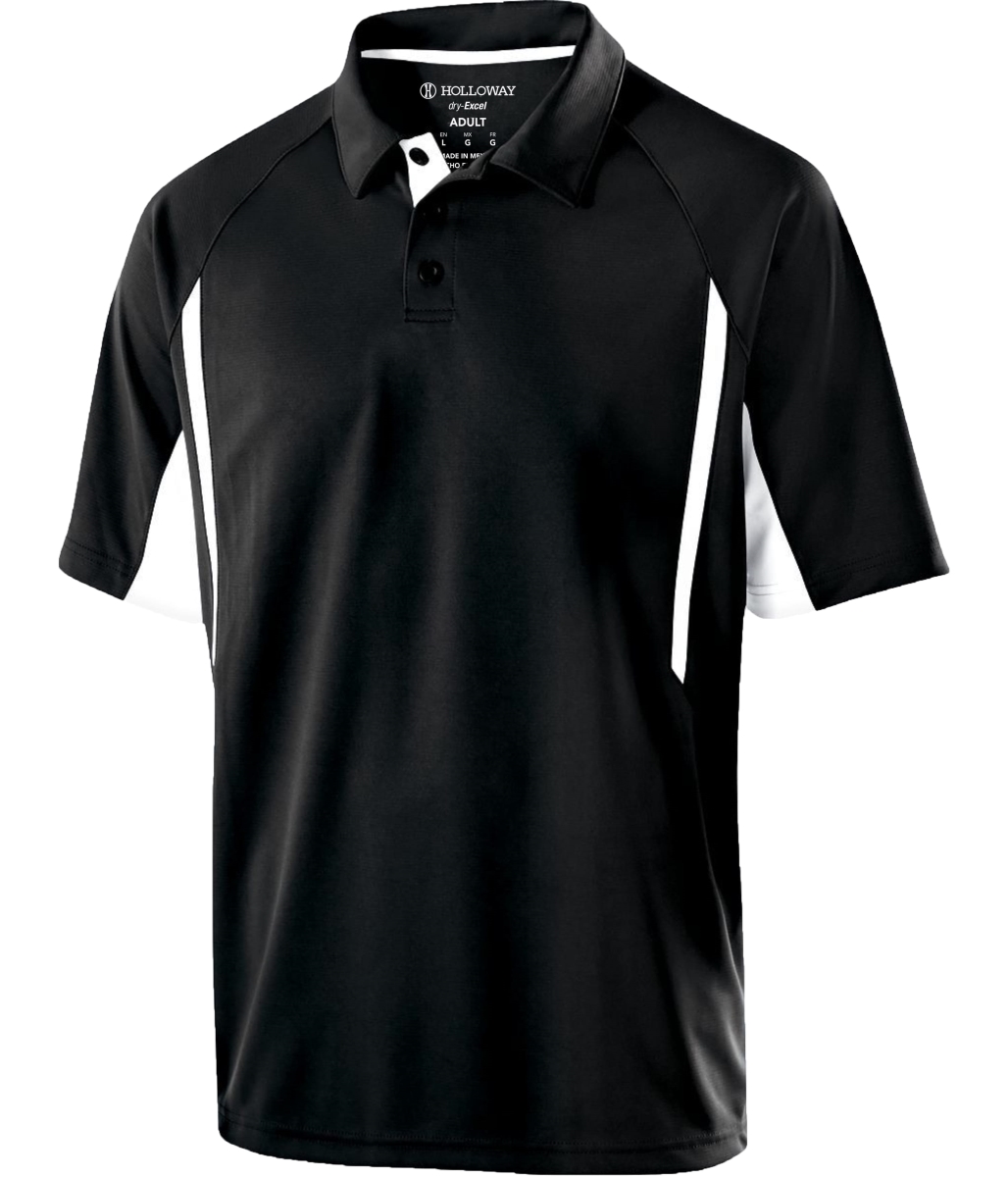 222530.420.M Avenger Polo T-Shirt, Black & White - Medium
