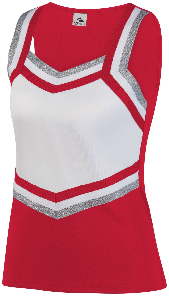 9140.M14.S Ladies Pike Shell, Red, White & Metallic Silver - Small