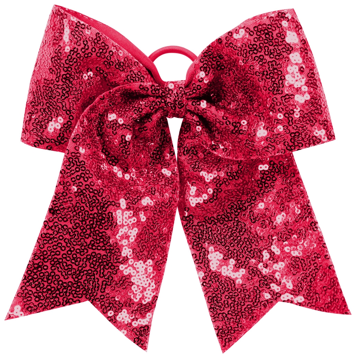 6702.040.OS Sequin Cheer Hair Bow, Red - One Size