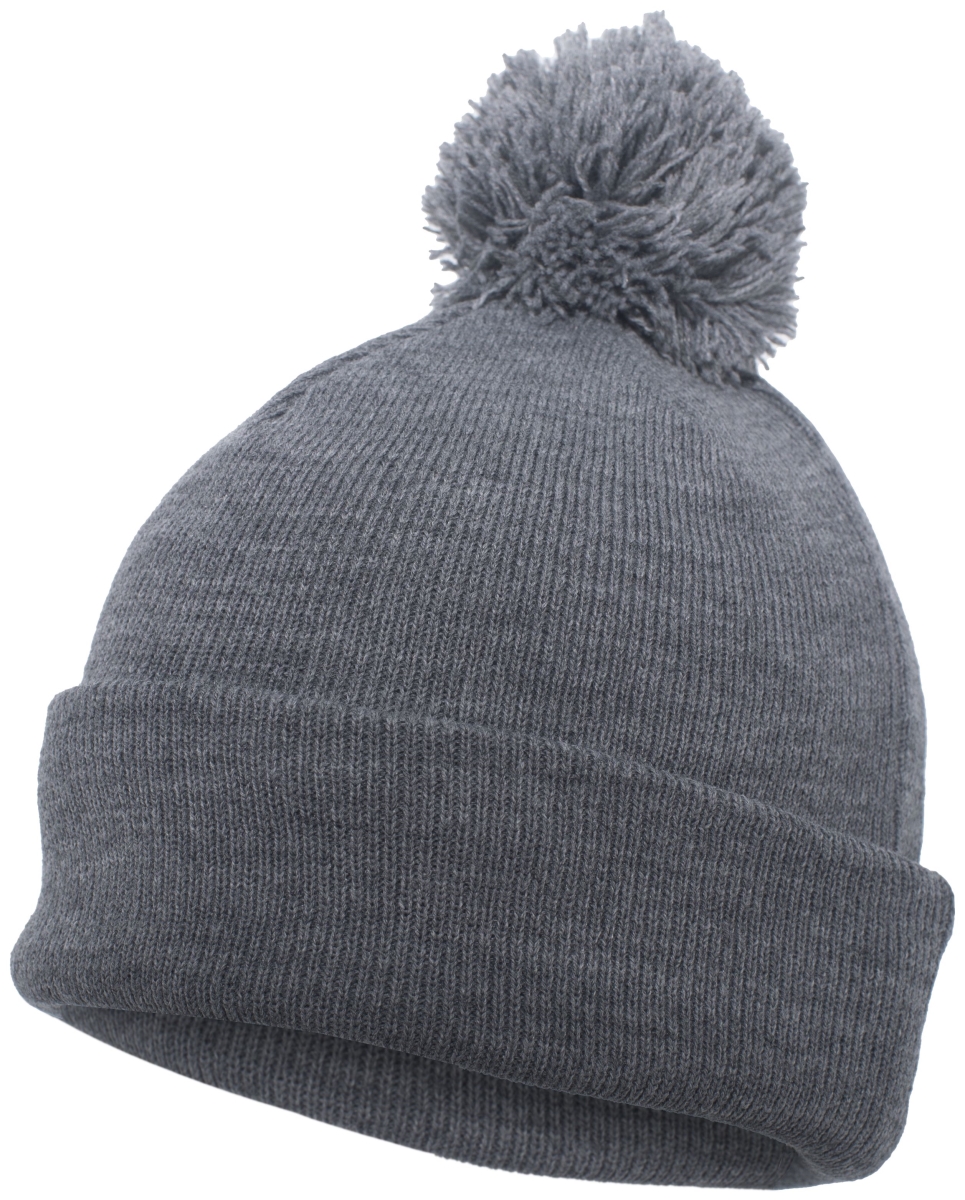 6816.013.OS Pom Beanie, Grey Heather - One Size