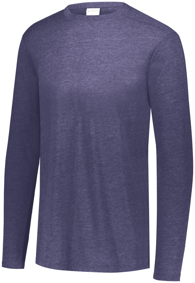 3075.U22.M Tri-Blend Long Sleeve T-Shirt, Navy Heather - Medium