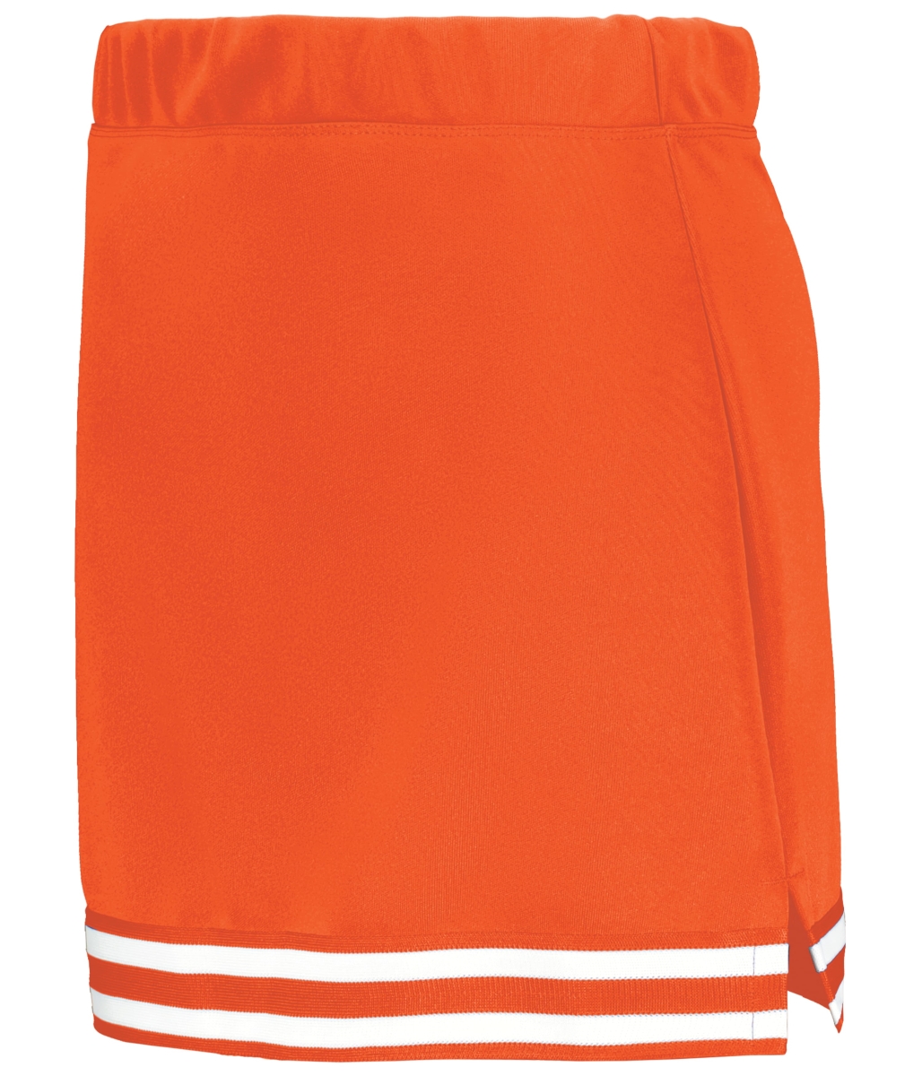 6925.W63.M Ladies Cheer Squad Skirt, Orange & White - Medium