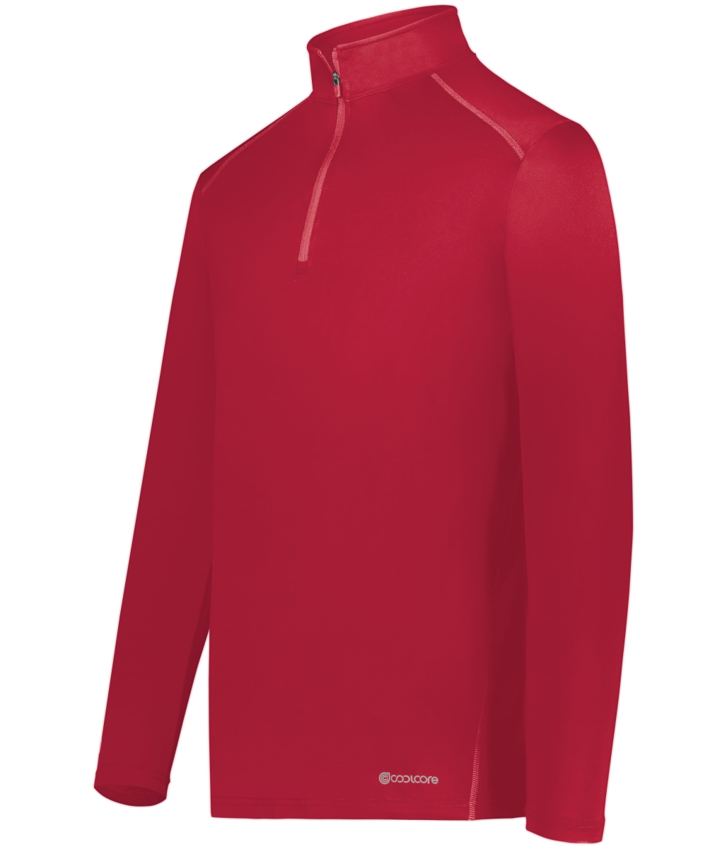 222240.083.M Youth 0.25 Zip Pullover, Scarlet - Medium