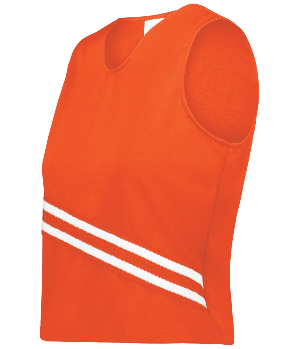 6924.W63.XS Girls Cheer Squad Shell, Orange & White - Extra Small