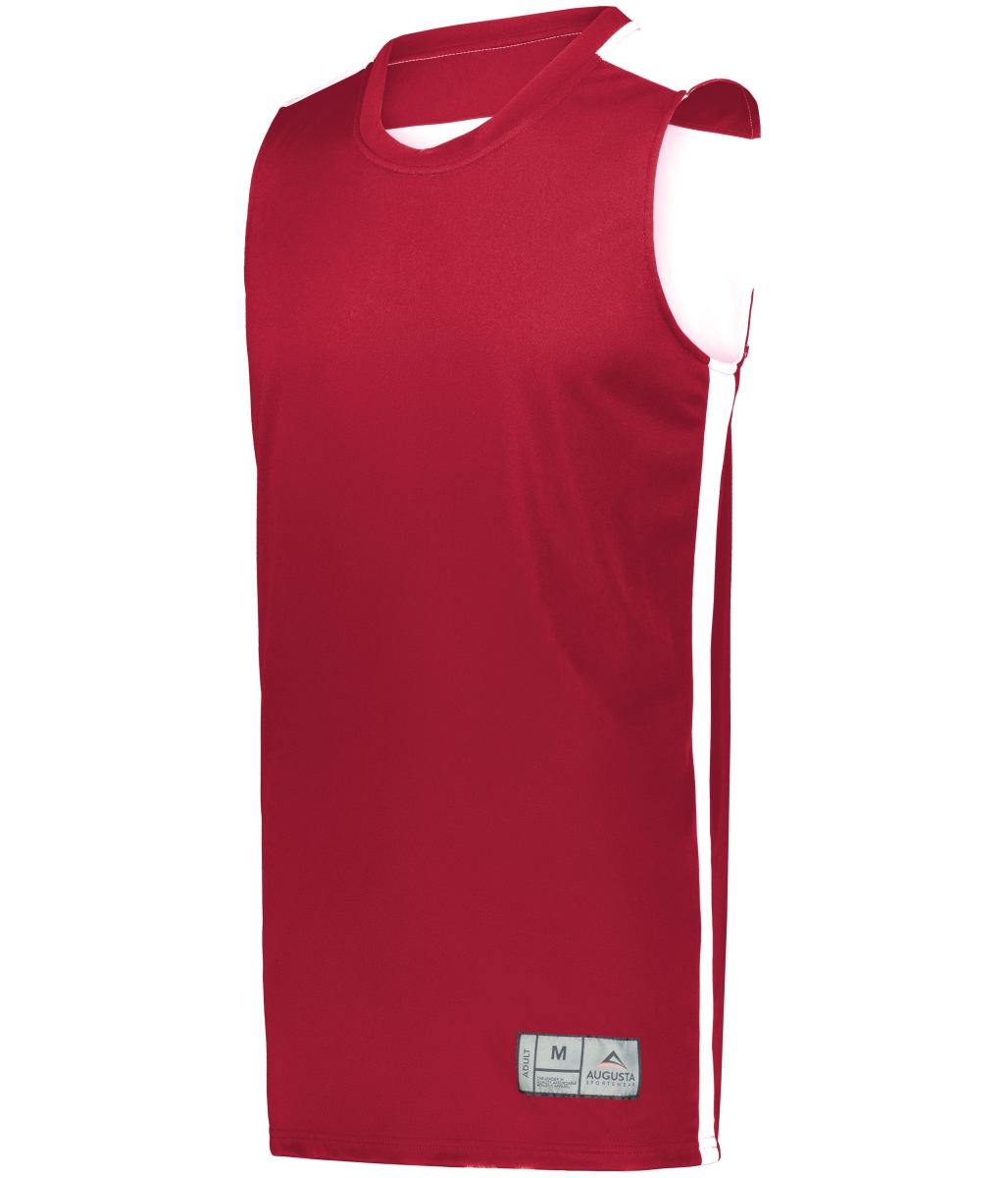 6927.408.M Swish Reversible Basketball Jersey, Scarlet & White - Medium