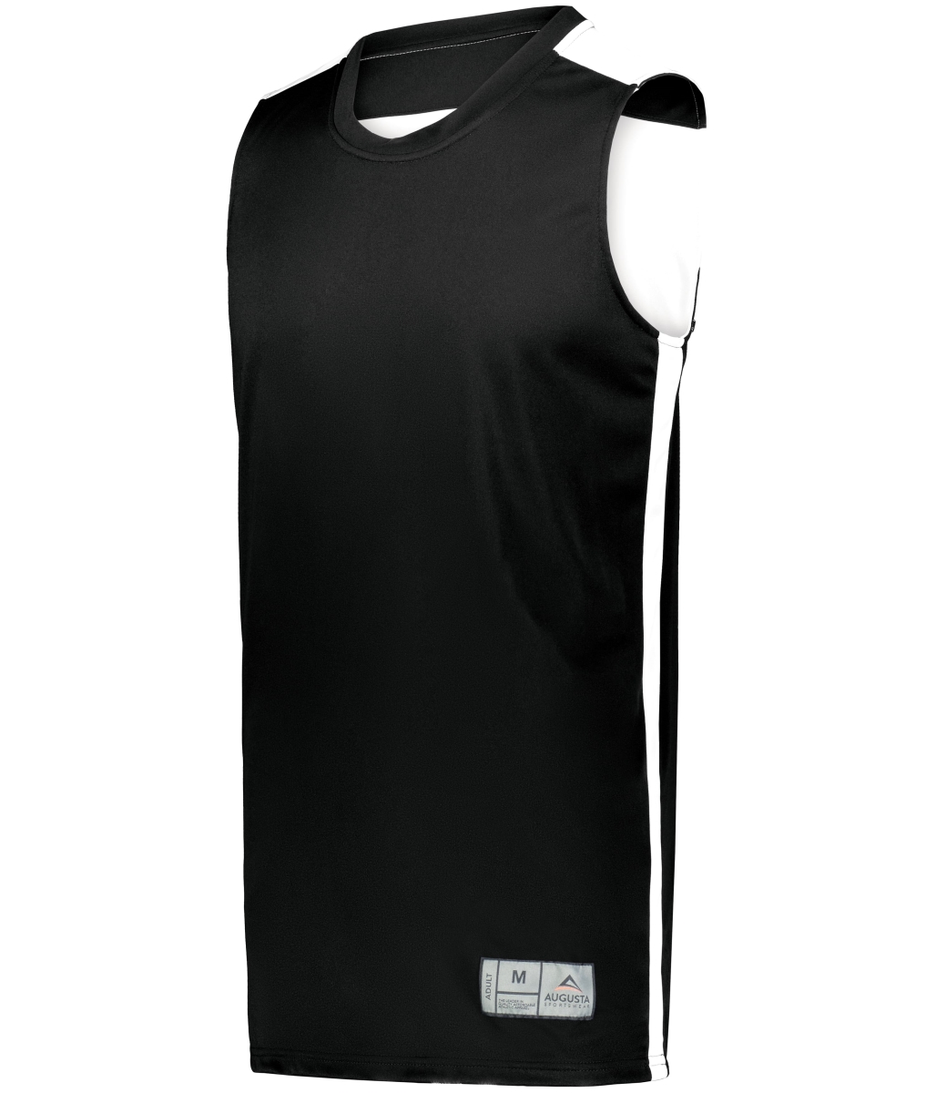 6927.420.M Swish Reversible Basketball Jersey, Black & White - Medium
