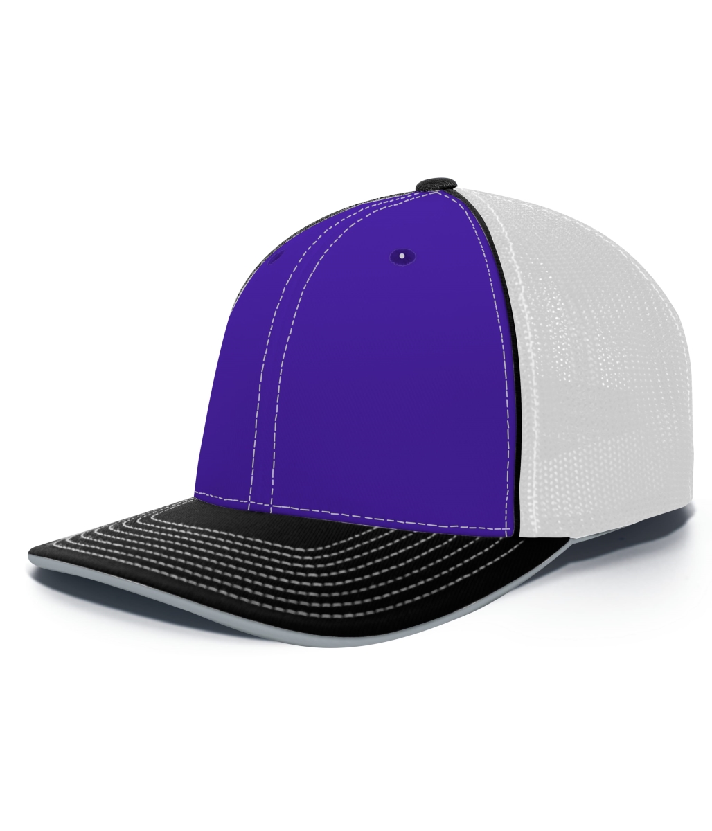 404F.119.S-M Trucker Flexfit Cap, Purple, White & Black - Small & Medium