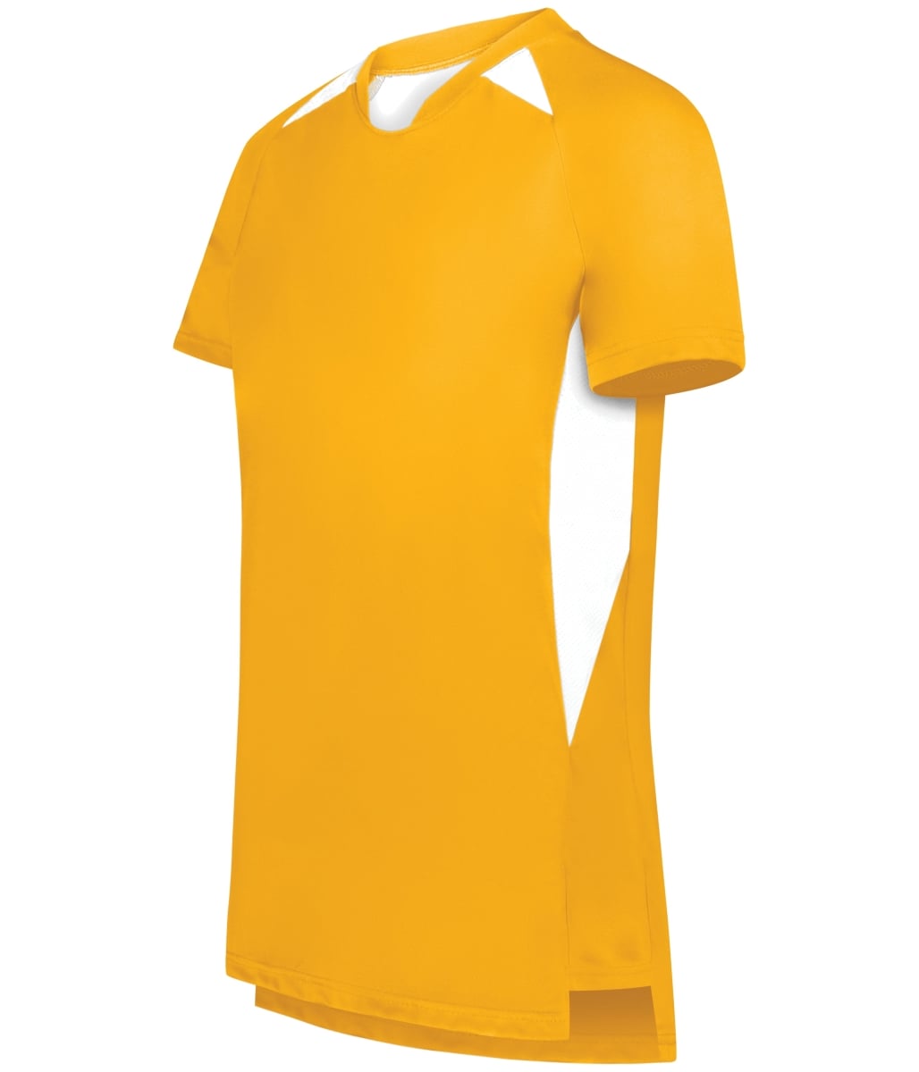 322992.245.M Ladies Hawk Evolution Soccer Jersey, Gold & White - Medium