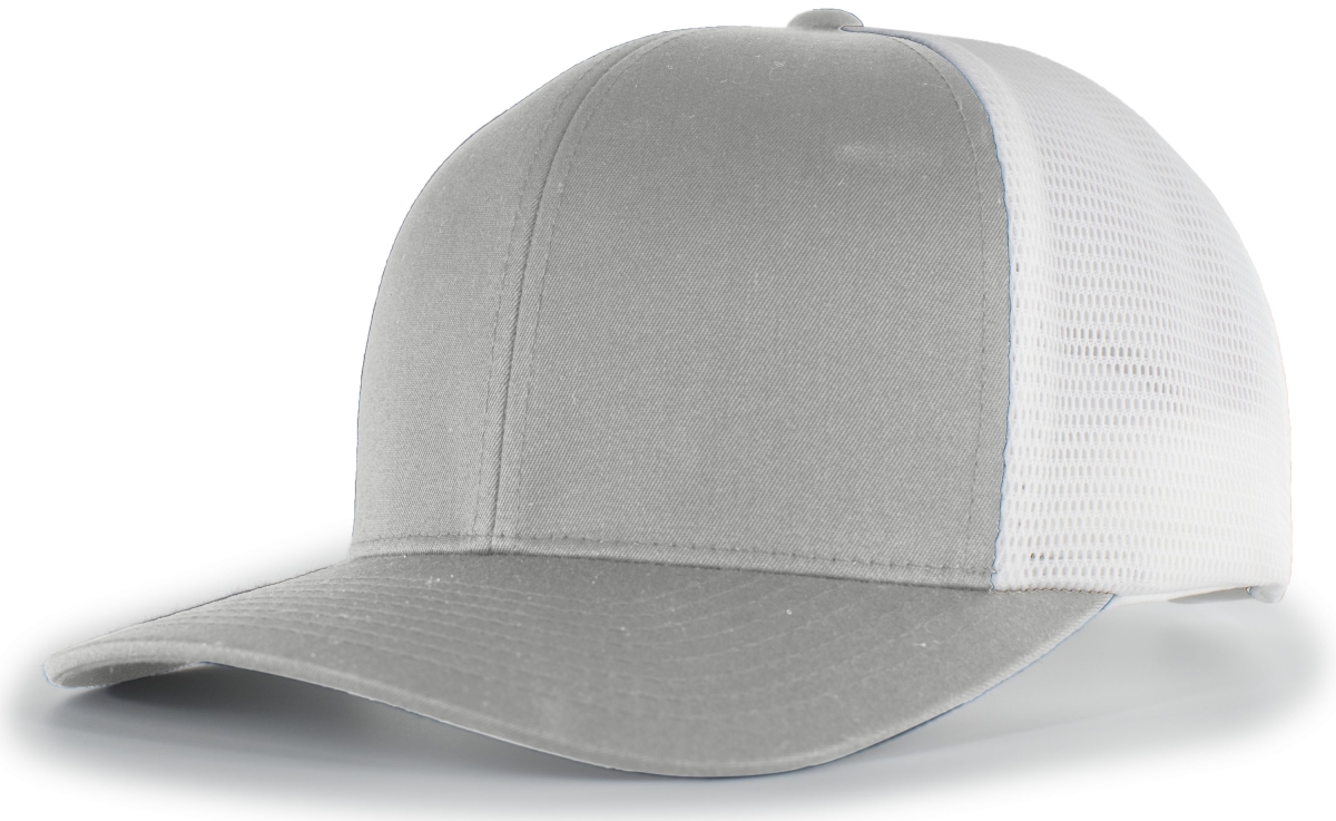 P151.79Q.OS Trucker PacFlex Snapback Cap, Silver & White - One Size