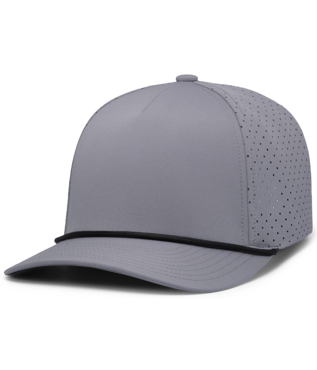 P424.172.OS Weekender Perforated Snapback Cap, Graphite & Black - One Size