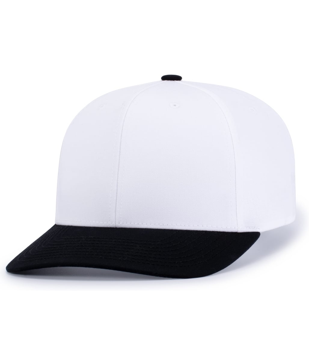 P322.226.YTH Poly & Cotton Snapback Cap, White & Black - Youth