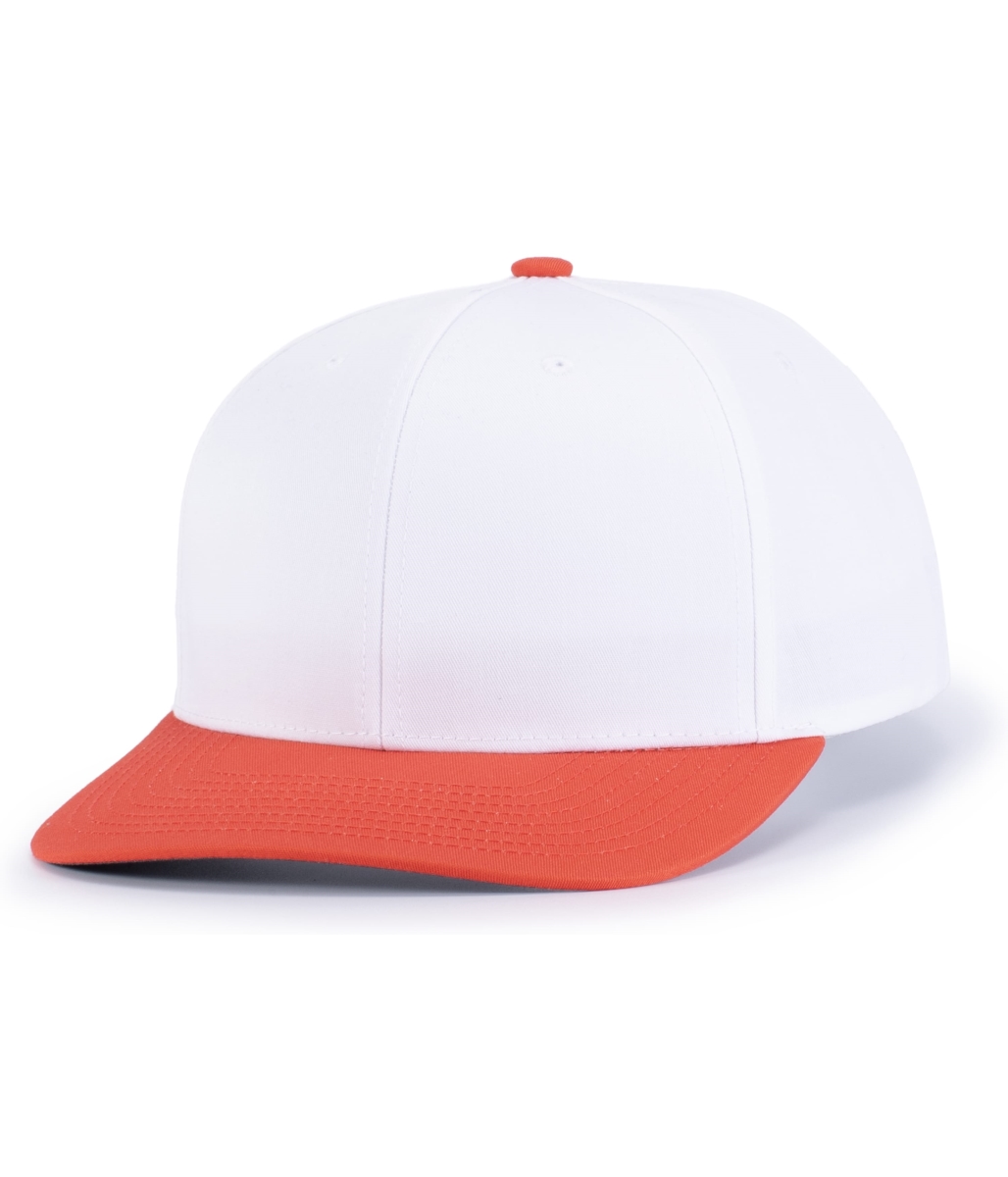 P322.227.ADT Poly & Cotton Snapback Cap, White & Orange - Adult