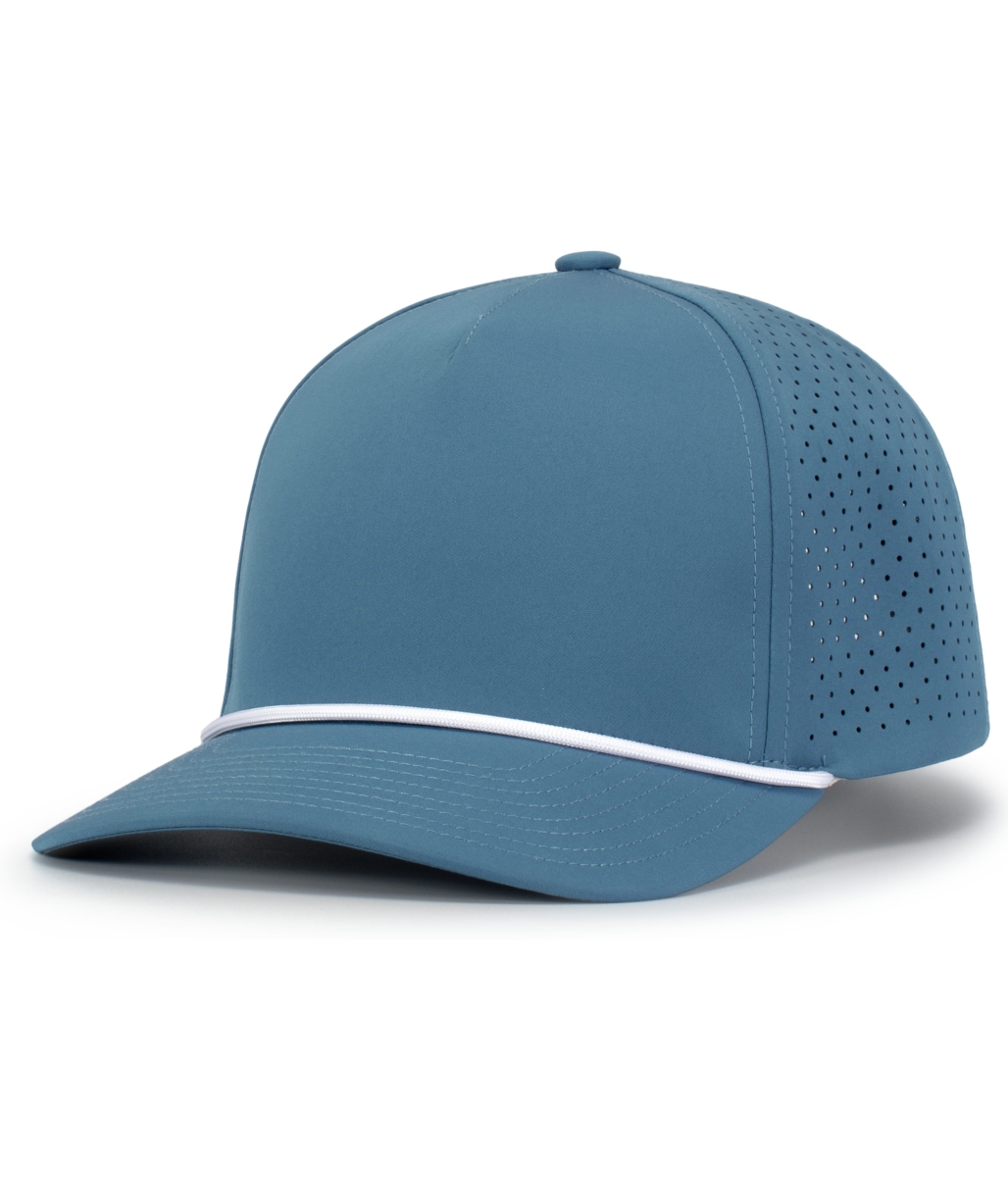 P424.174.OS Weekender Perforated Snapback Cap, Ocean Blue & White - One Size