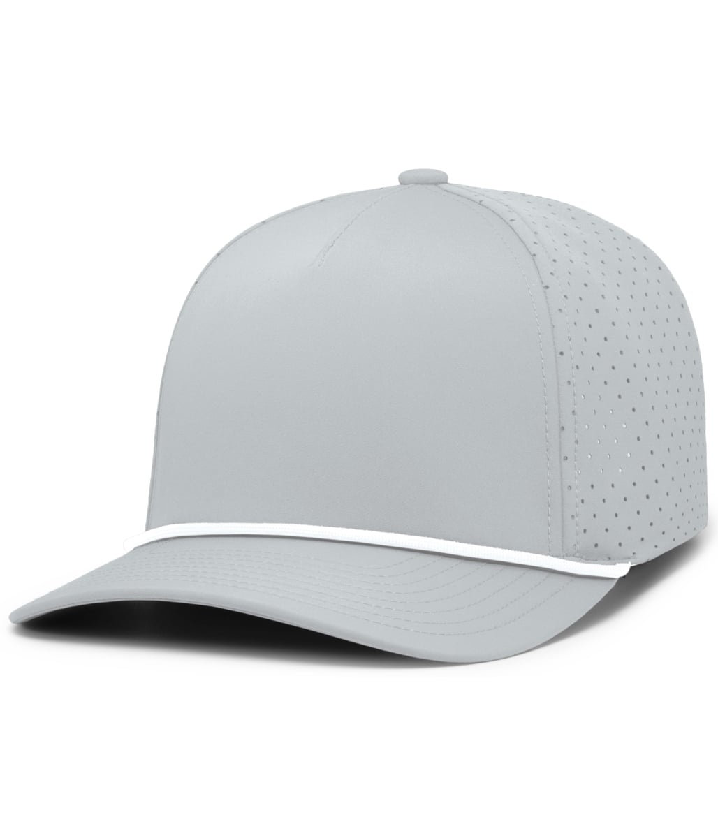 P424.254.OS Weekender Perforated Snapback Cap, Silver & White - One Size