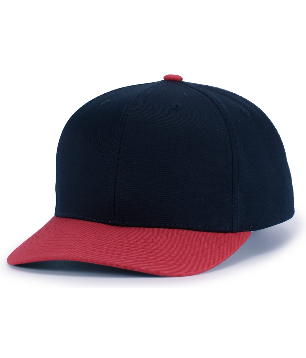 P322.307.YTH Poly & Cotton Snapback Cap, Navy & Red - Youth