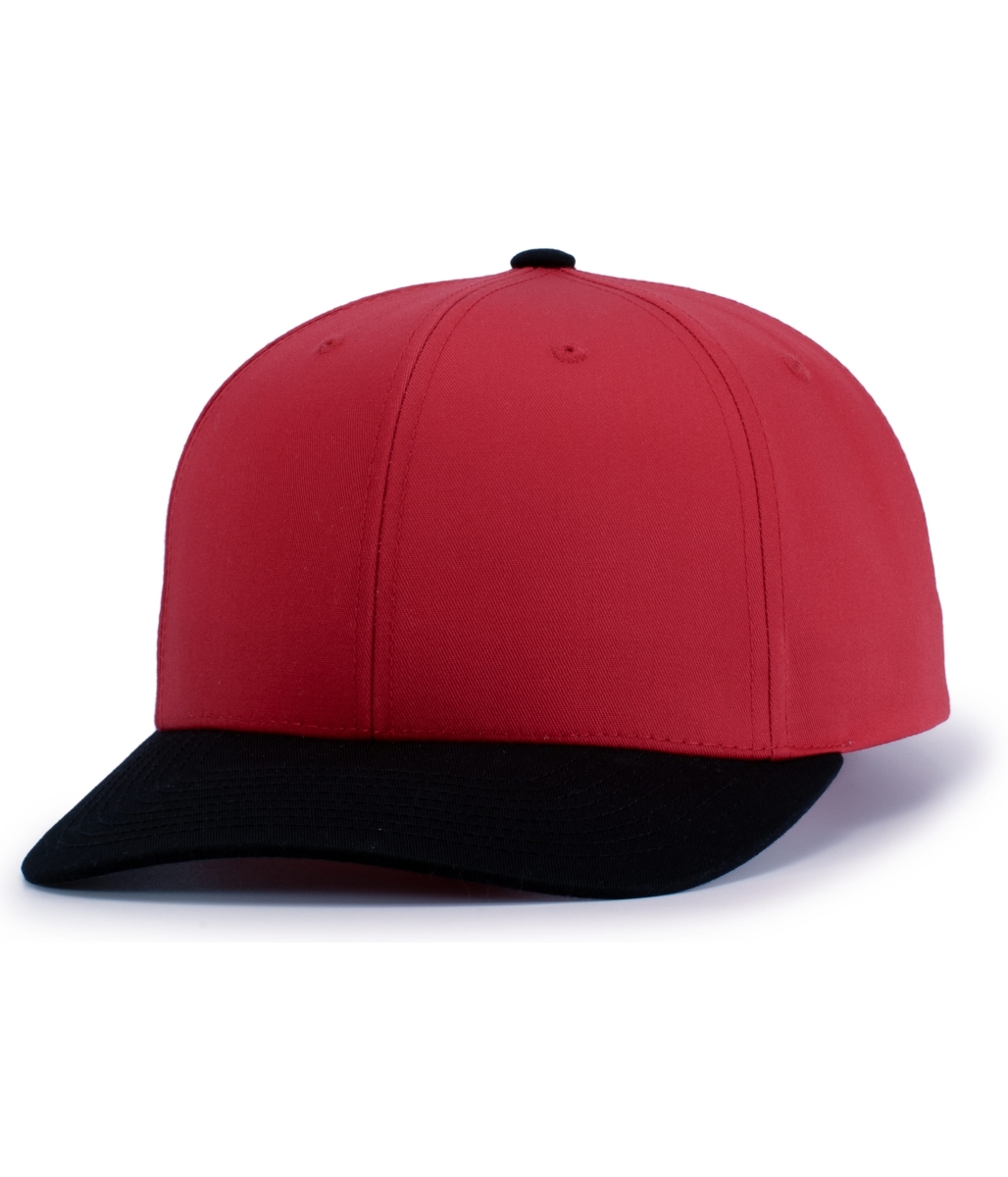 P322.407.ADT Poly & Cotton Snapback Cap, Red & Black - Adult