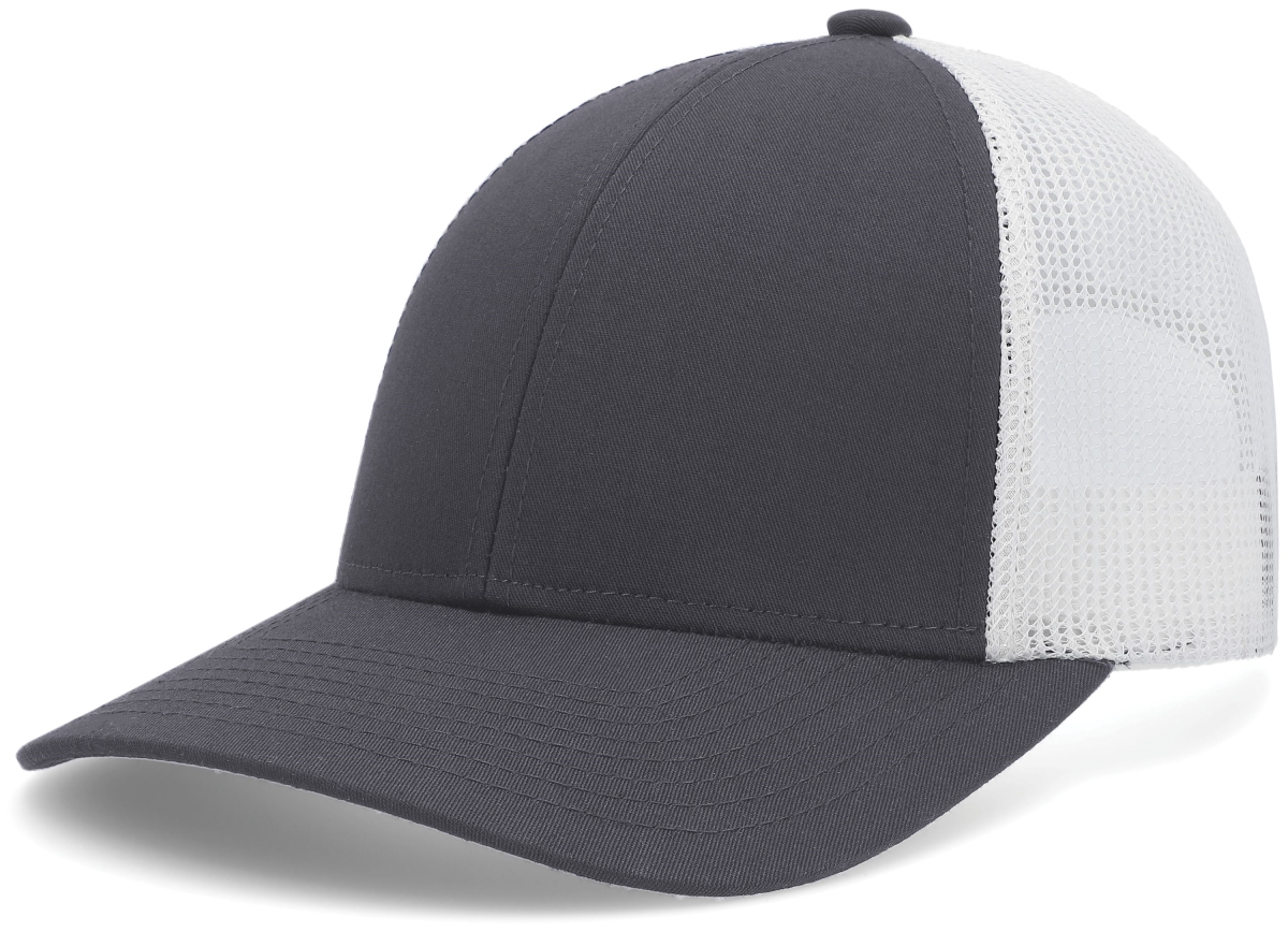 P114.197.OS Low-Pro Trucker Cap, Graphite & White - One Size