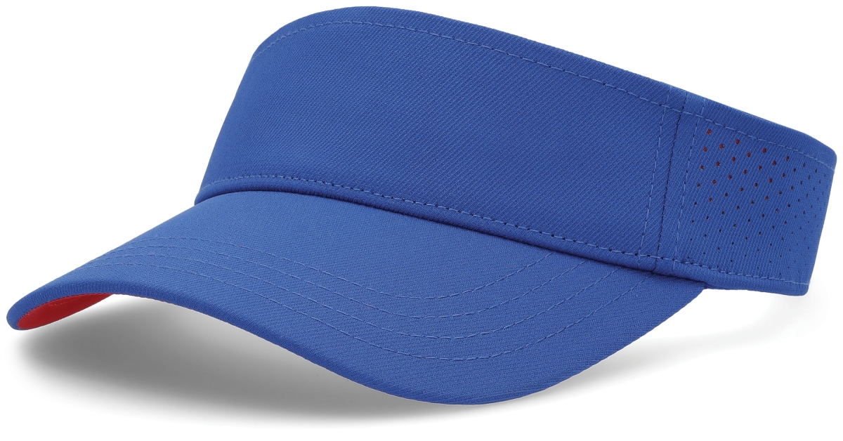 P500.285.OS Perforated Visor Cap, Royal & Red - One Size
