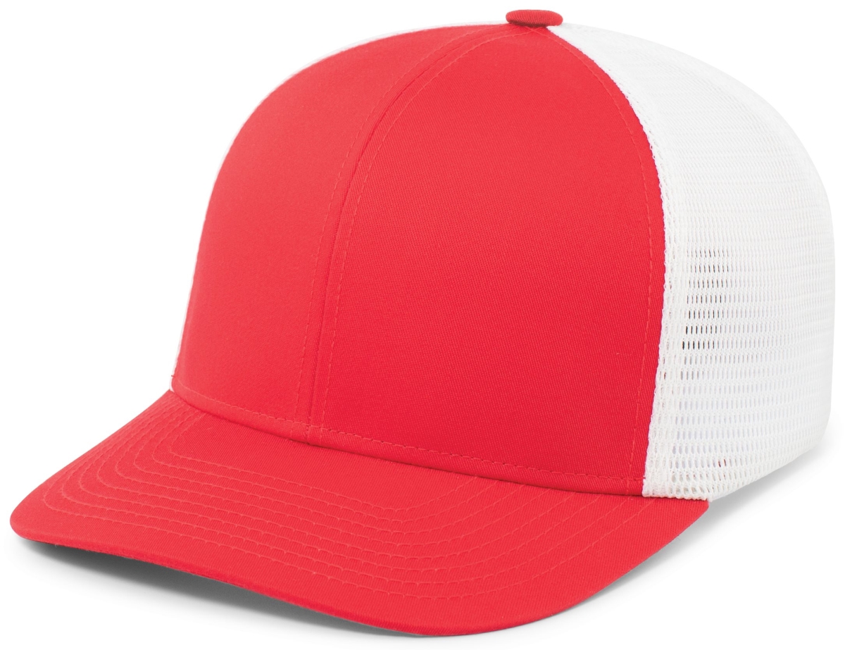 P401.125.L-XL Fusion Trucker Cap, Red & White - Large & Extra Large