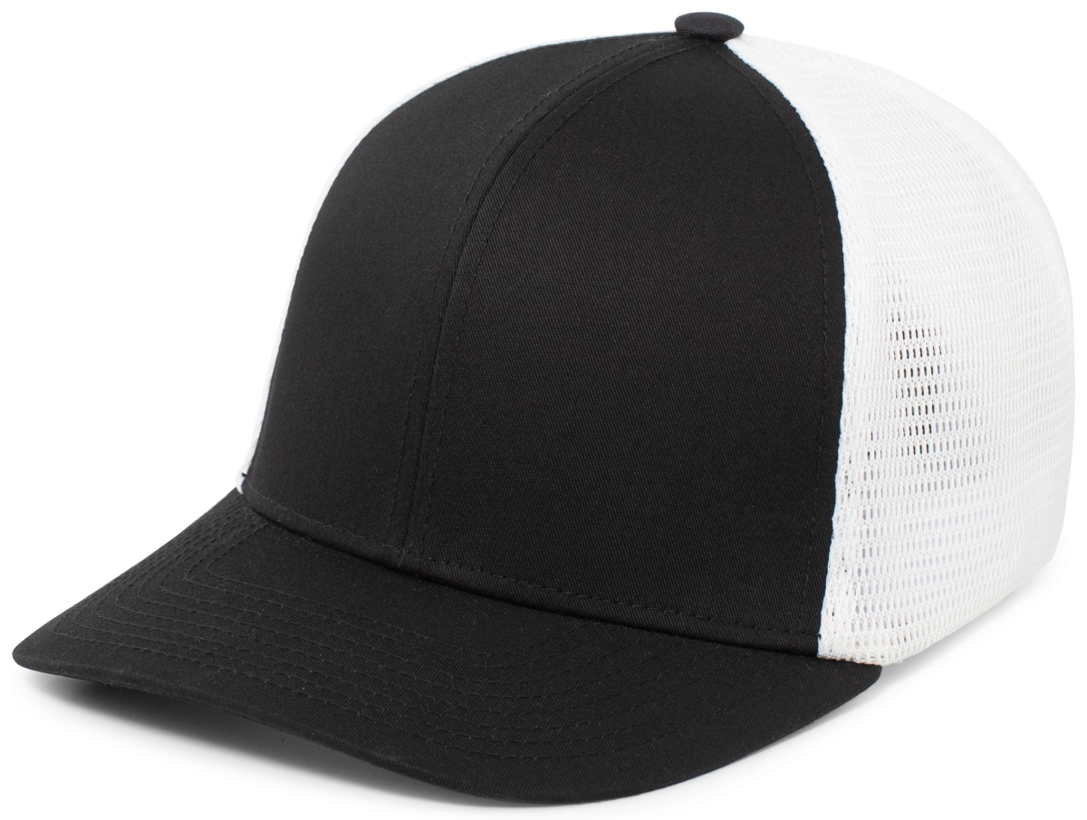P401.419.L-XL Fusion Trucker Cap, Black & White - Large & Extra Large