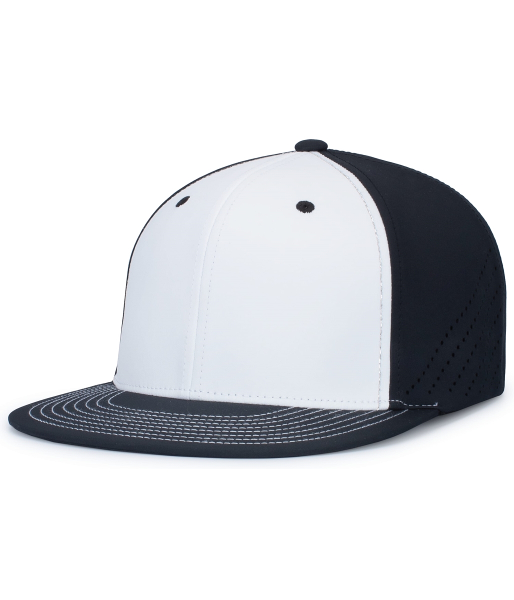 ES471.505.L-XL Premium Lightweight Perforated PacFlex Cap, White & Black - Large & Extra Large