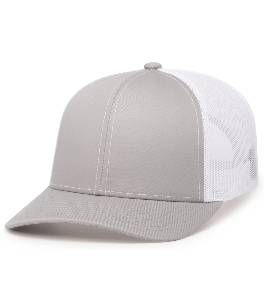 104C.79Q.XS Trucker Snapback Cap, Silver & White - Extra Small