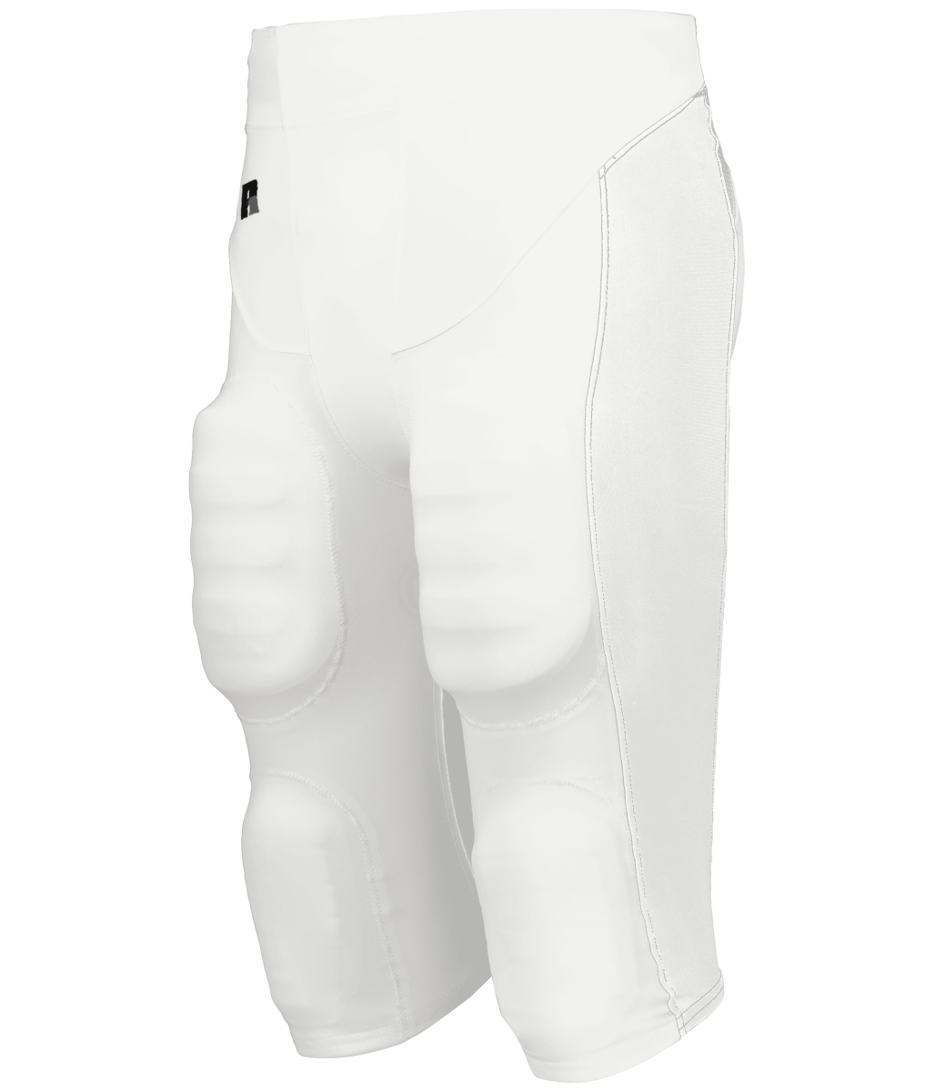 R26XPM.WHI.S Beltless Football Pant, White - Small