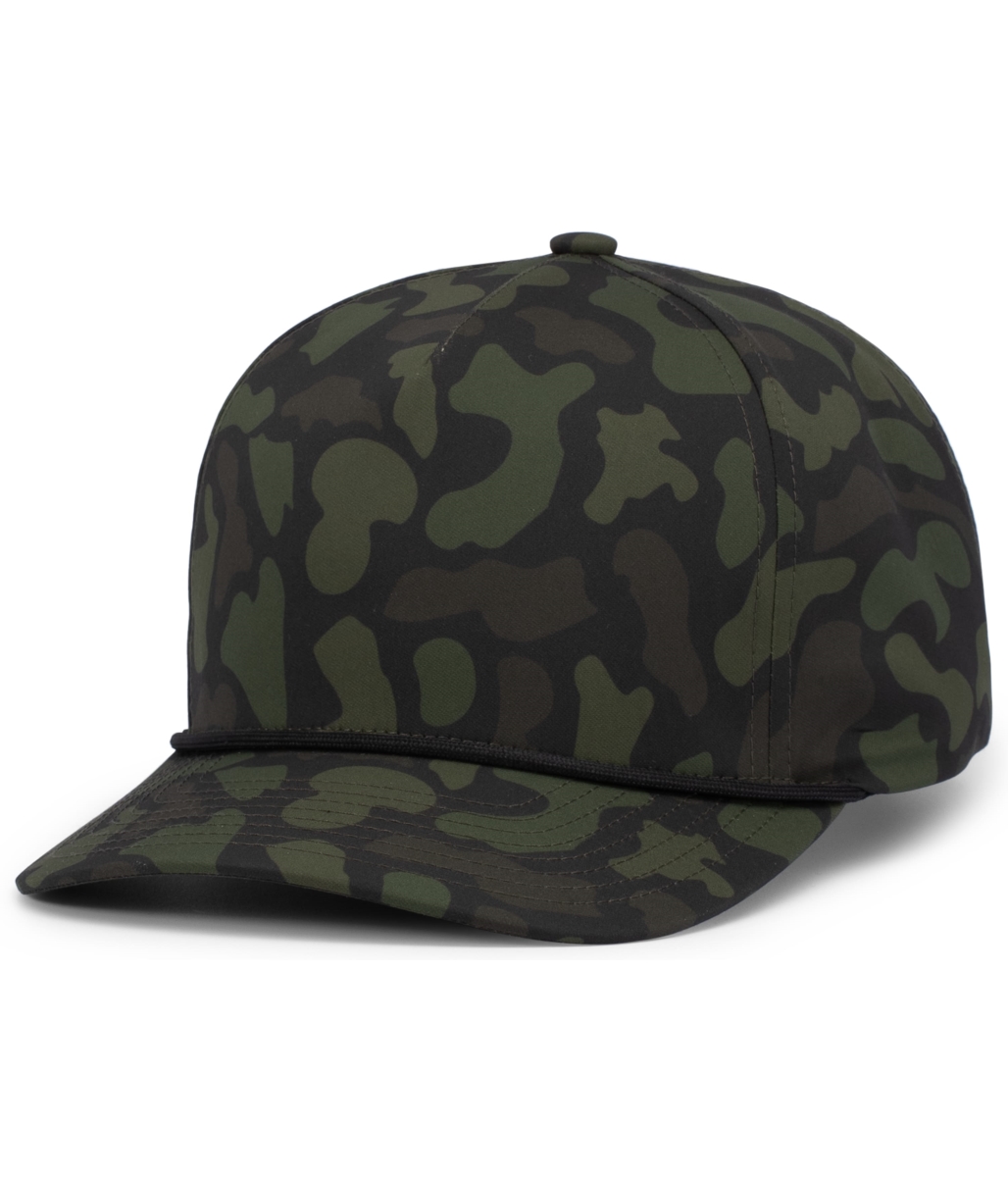 P685.765.OS Duck Camo 5-Panel Trucker Cap, Woodland - One Size