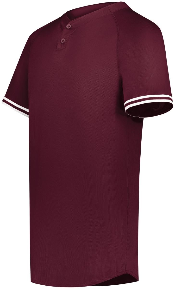 6905.380.2XL Cutter Plus Henley Jersey, Maroon & White - 2XL