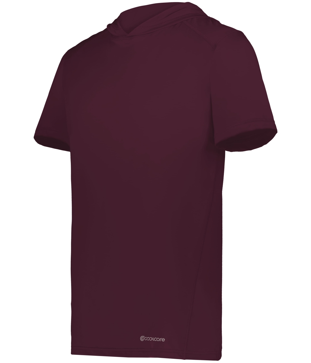 222142.745.M Short Sleeve Hoodie, Maroon - Medium