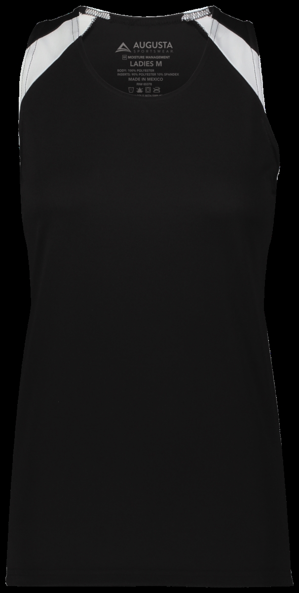 Ladies Overspeed Track Jersey, Black & White - 2XL
