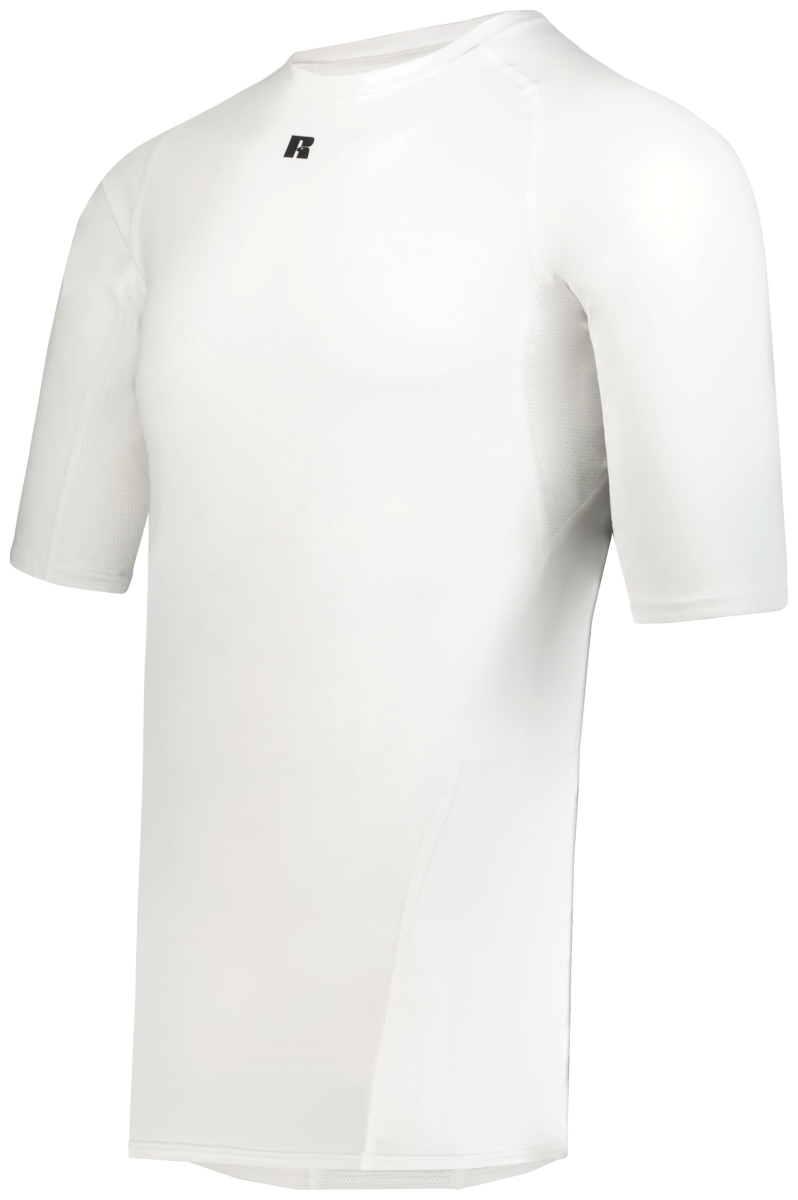 R21CPM.WHI.M Half Sleeve Compression T-Shirt, White - Medium