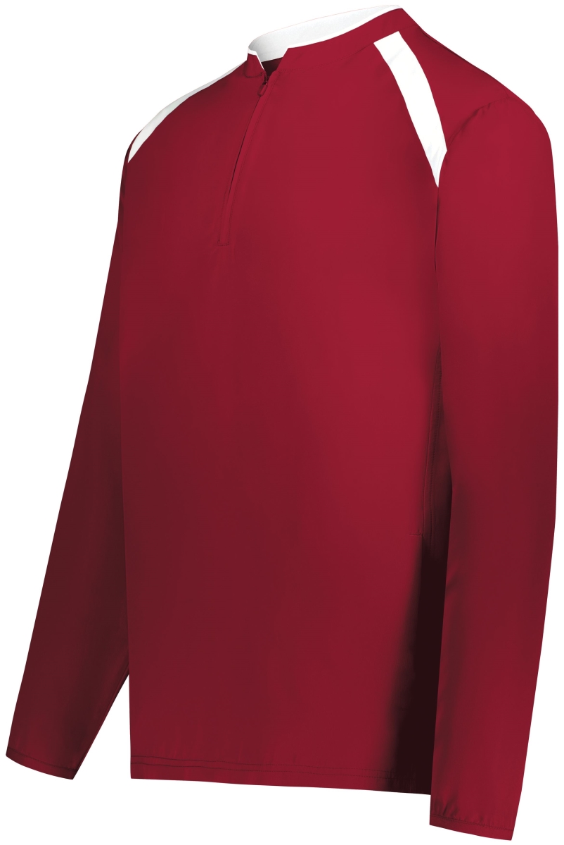 229695.408.S Youth Clubhouse Pullover, Scarlet & White - Small