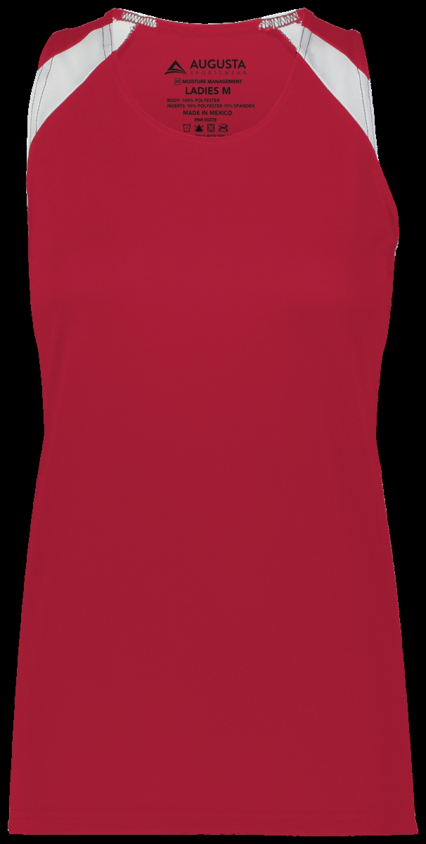 Ladies Overspeed Track Jersey, Scarlet & White - Small
