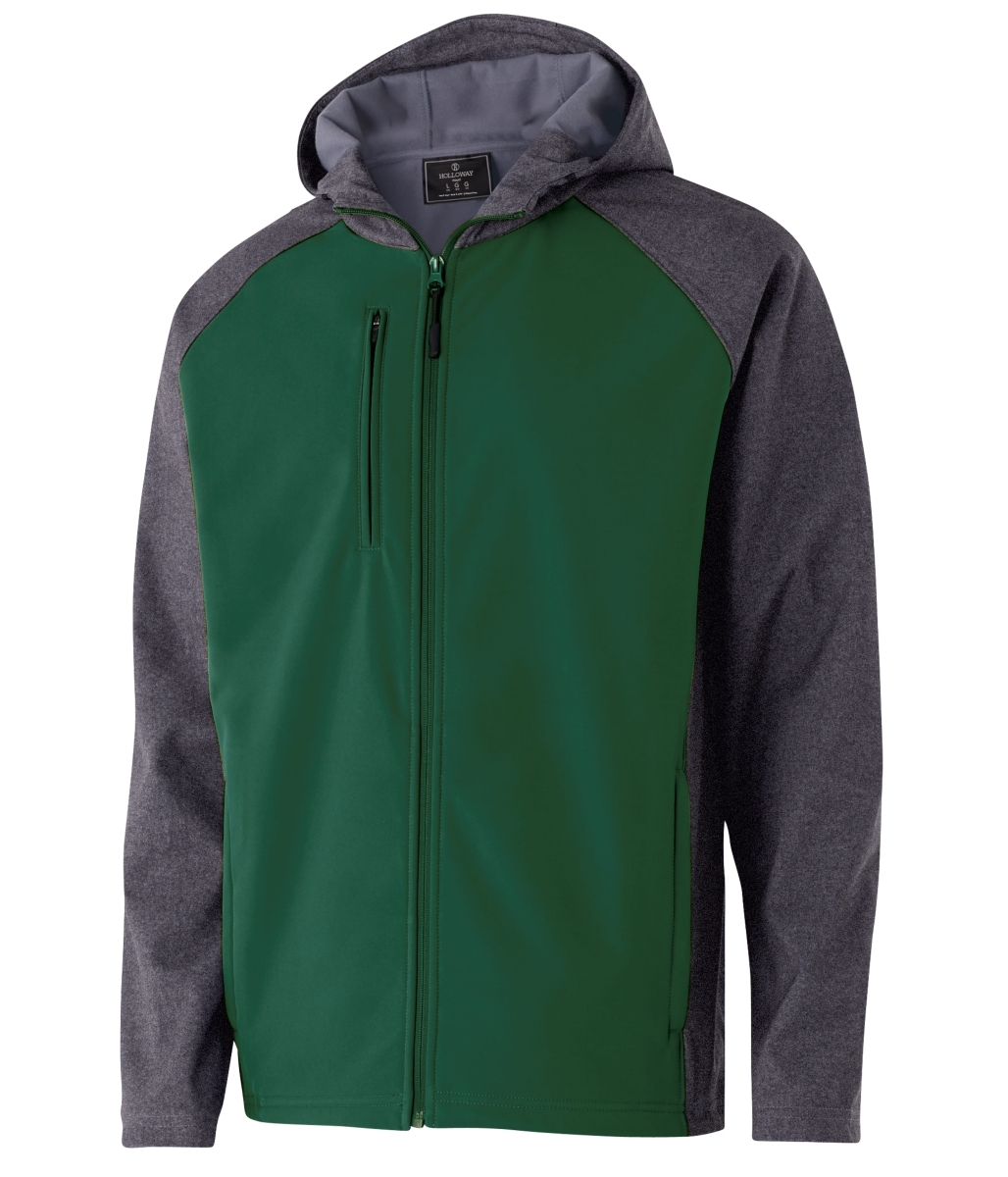 229157.H69.M Raider Softshell Jacket, Carbon Print & Forest - Medium