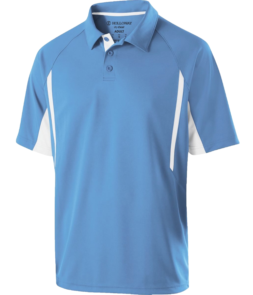 222530.S49.S Avenger Polo T-Shirt, University Blue & White - Small