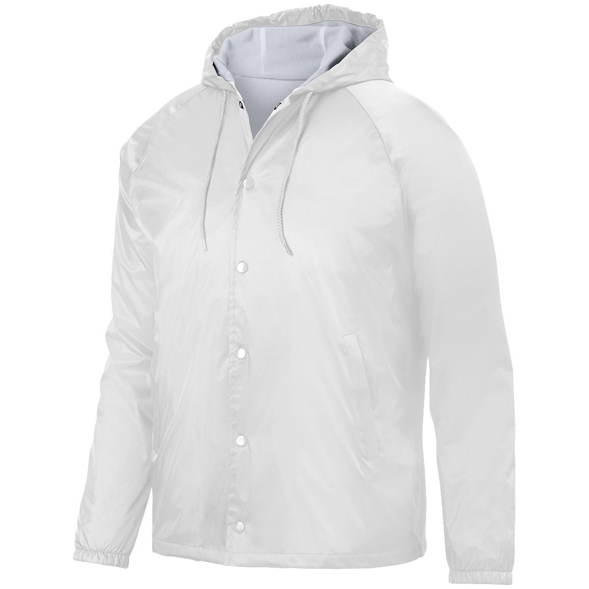 3102.005.L Hooded Coachs Jacket, White - Large