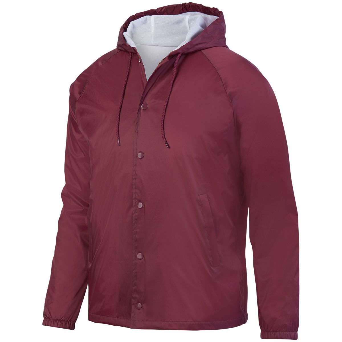 3102.045.S Hooded Coachs Jacket, Maroon - Small