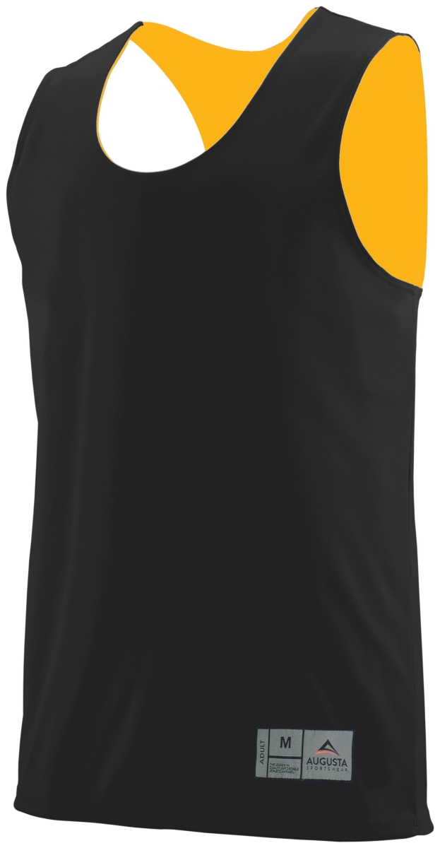 148.421.M Reversible Wicking Tank, Black & Gold - Medium