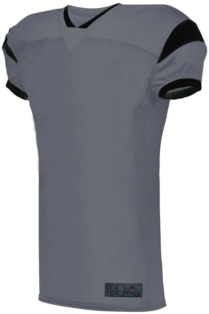 9583.172.S Youth Slant Football Jersey, Graphite & Black - Small