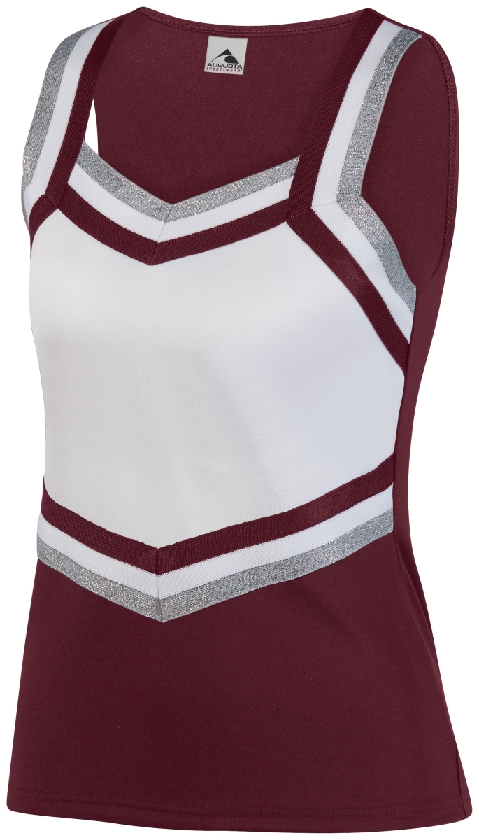 9141.V93.XS Girls Pike Shell, Maroon, White & Metallic Silver - Extra Small